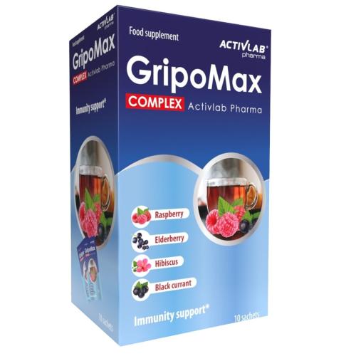 ActivLab GripoMax Extra Food Supplement Vitamin C Immunity Support Συμπλήρωμα Διατροφής με Βιταμίνη C για την Καλή Λειτουργία του Ανοσοποιητικού 10 Sachets